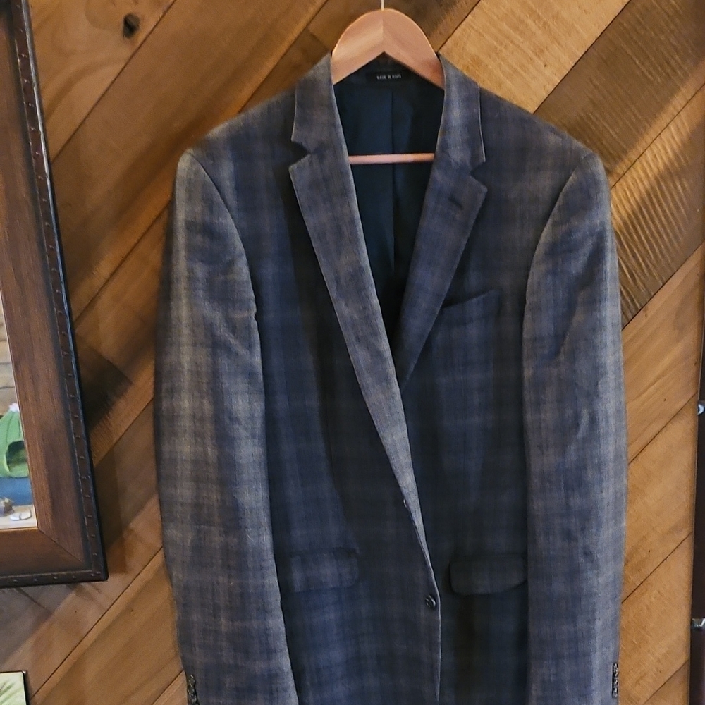 Kenneth Cole 42XL Grey Brown Blazer Sport Coat